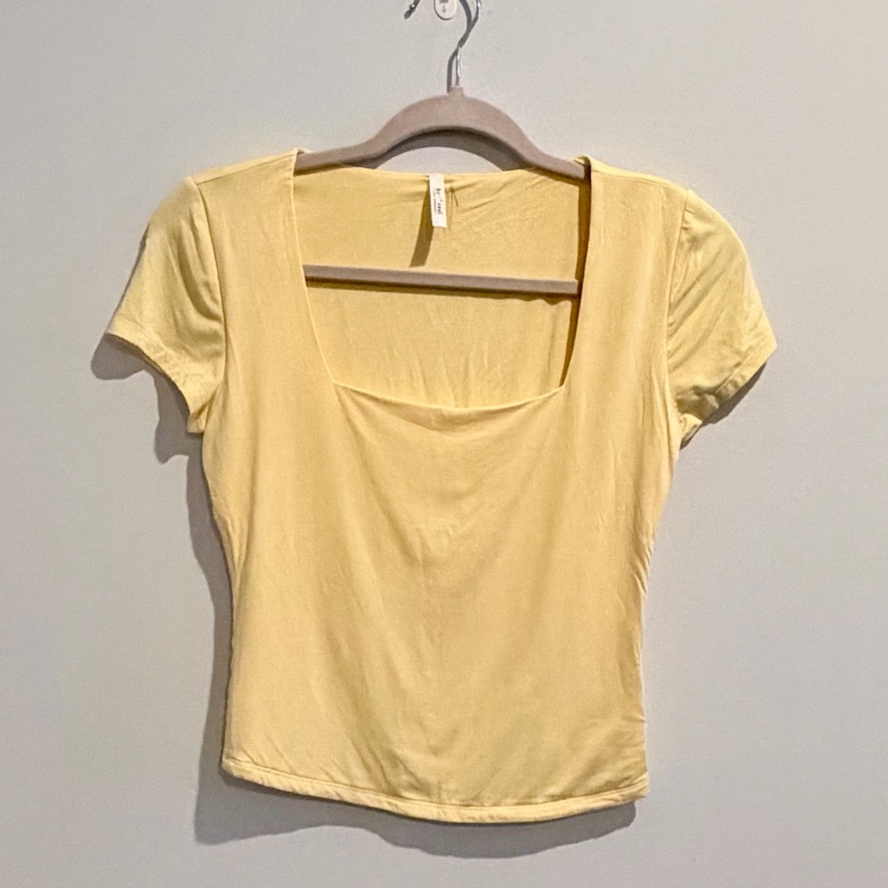 🌼 Butter Yellow Scoop Neck Baby Tee | Soft & Stretchy 🌼